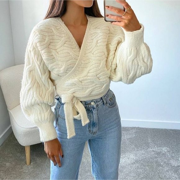 Zara Cable Knit Sweater Jacket - Picture 6 of 14